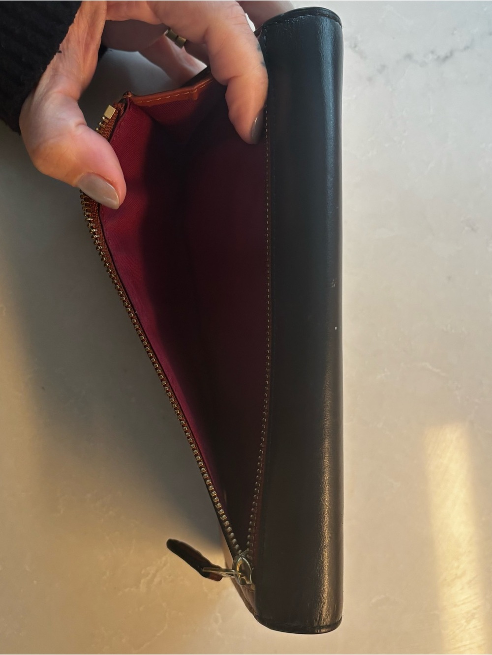 Coach Brown Signature Leather Wallet with Black Leather Flap/Gold Hardware - Picture 9 of 10